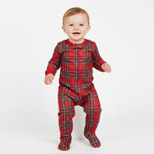 infant Brinkley Plaid Footed Pajamas